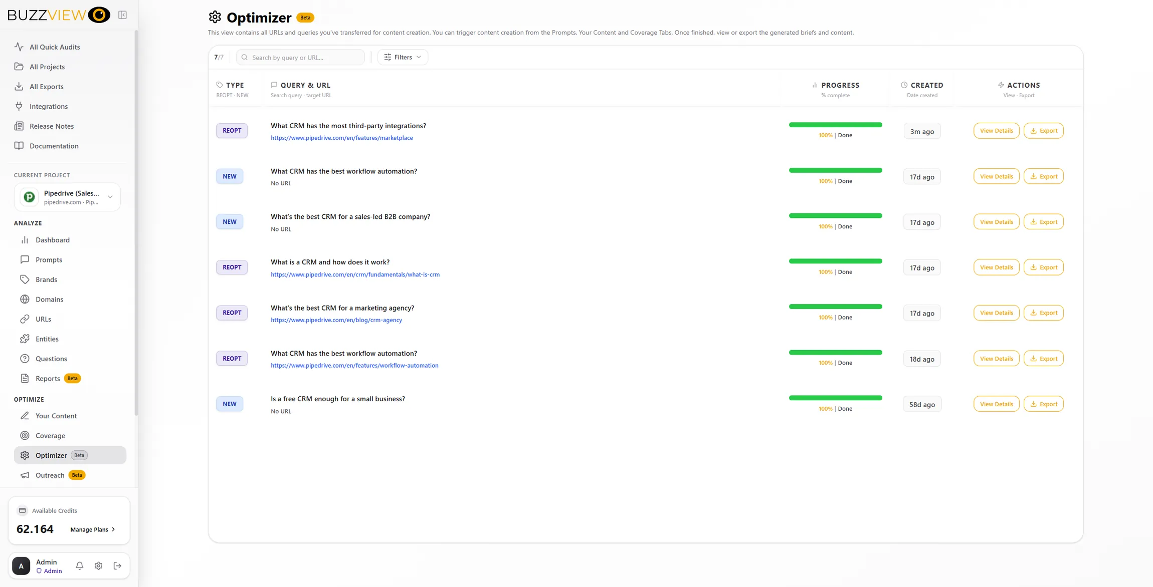BuzzView Optimizer – tune existing pages for AI visibility